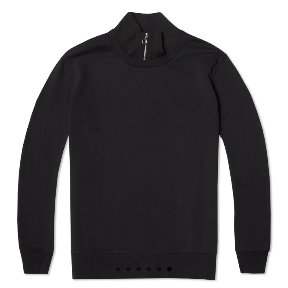 Acne Studios Fuji Preppy Paw Turtleneck / Polo Zip Sweatshirt Thick Top Black XS